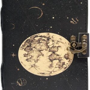 Vintage Leather Grimoire Journal Celtic Witch Stone Leather Book of Shadows New