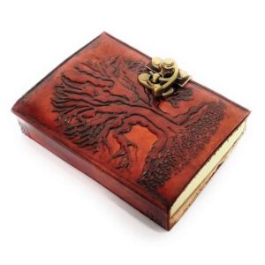 Leather Journal Refillable Unlined Paper Tree of Life Handmade Leather Journal/Writing Notebook Diary for Men & Women Medium, Gift for Artist gifts for her/him