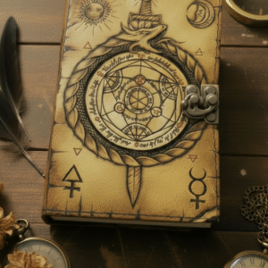 Blank Spell Book of Shadows Journal Witchcraft Supplies Witch Spell for Men & Women 200 Pages with Lock Clasp Vintage Handmade Deckle Edge Paper, Leather Sketchbook, Drawing Journal, Leather Journal,