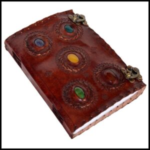 Book of Spells Leather Bound Journal Deckle Edge Paper Grimoire Printed Diary Third Eye Notebook Spiral Gothic Notebook Antique Vintage Book for Men and Women (The Third Eye) (Copy) (Copy)