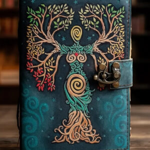 Blank Spell Book Of Shadows Journal With Lock Clasp Prop Vintage Handmade Leather Diary Embossed Prayer Pagan Antique Witchcraft Supplies Wiccan Notebook Daily Witch Gifts Mystic Greek Mythology Goddess (7x5)