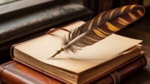Feather Pens and Leather Journals